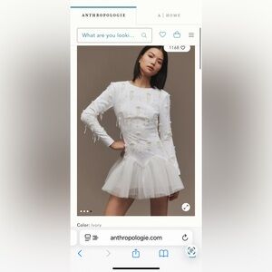 NWT Anthropology white dress BHLDN